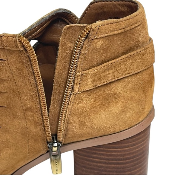 VINCE CAMUTO TORINDI SUEDE & LEATHER LACE UP PEEP TOE BOHEMIAN BOOTIES SZ 7 M - Picture 8 of 16